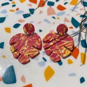 Pink and Yellow Earrings